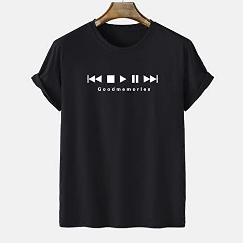 Camiseta gráfica masculina letra de camiseta impressa de manga curta camiseta positiva de camiseta