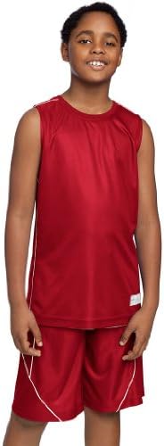 Esporte tek jovens posicharge malha reversível camiseta sem mangas. YT555-True Red/White-M