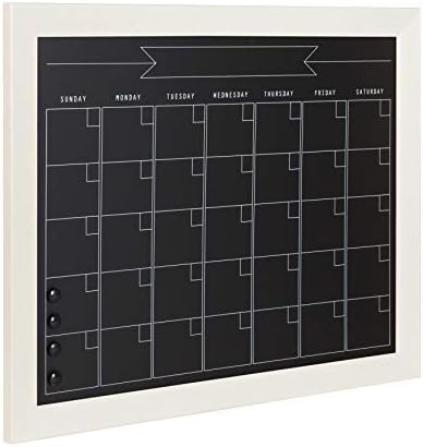 Designovation Beatrice emoldurado pelo calendário mensal do quadro magnético, 23x29, Walnut Brown
