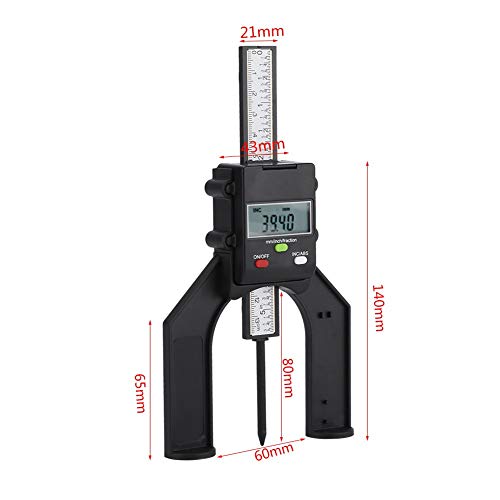 Medidor de altura digital Alta precisão Abertura Inc/ABS com pés de pé magnéticos de 0 a 80 mm de medição