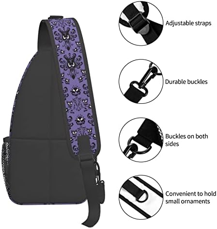 Mansão assombrada Sling Bag Crossbody Travel Hucking Backpack Daypack For Mull Men Unisex ， Sacos de peito de ombro academia de ciclismo