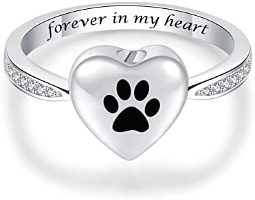 Pinoxi Love Heart Urn Ring para cães de estimação/cinzas de gato Jóias memoriais para sempre em