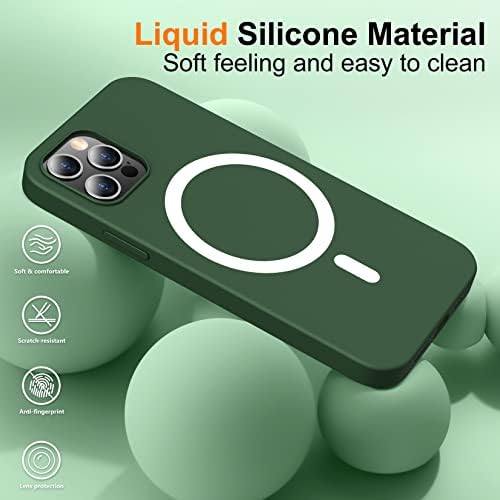 Mozoter [6 in1] Silicone líquido para iPhone 12 Caixa de telefone/iPhone 12 Pro Phone Case, [MagSafe