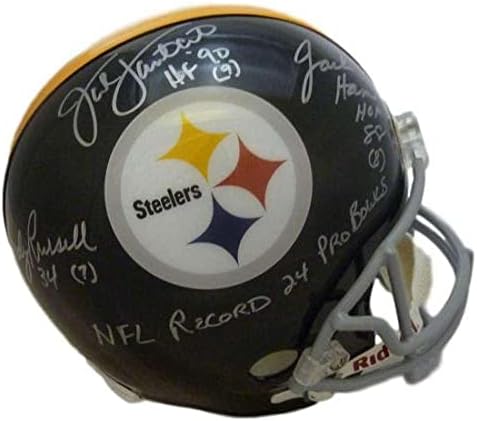 Pittsburgh Steelers assinou o representante do linebacker Lambert Russell Ham JSA 12044 - Capacetes NFL autografados