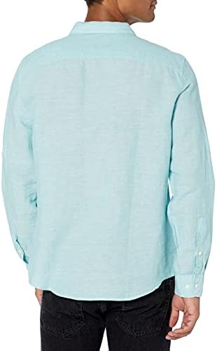Perry Ellis Men's Roll Sleeve Solid Cotton Button-Down