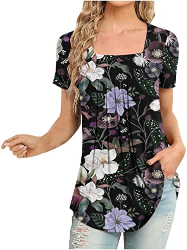 Mulheres plissadas Vine Floral Graphic Relaxed Fit Bloups