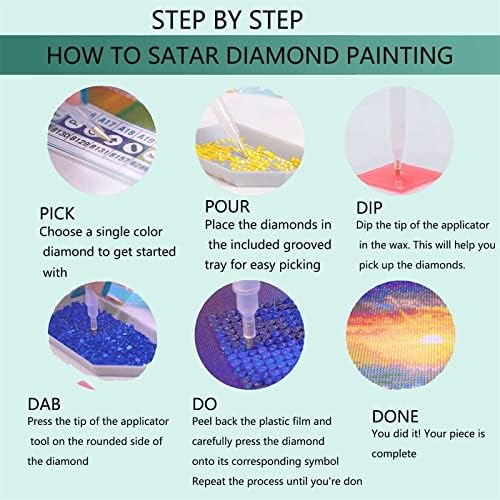 Kits de pintura de diamante DIY 5D para adultos, pinturas de bordados de broca completa de brilho