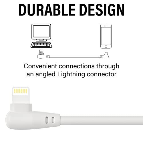 Ironto iPhone Lightning Charger, 1 pacote de 3 ft Apple White Apple MFI Cabo certificado Nylon Cabo