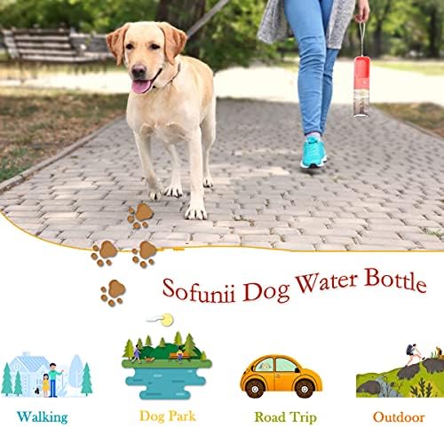 Garrafa de água do Sofunii Dog para caminhar, portátil Viagem de animais de estimação Dispensador de