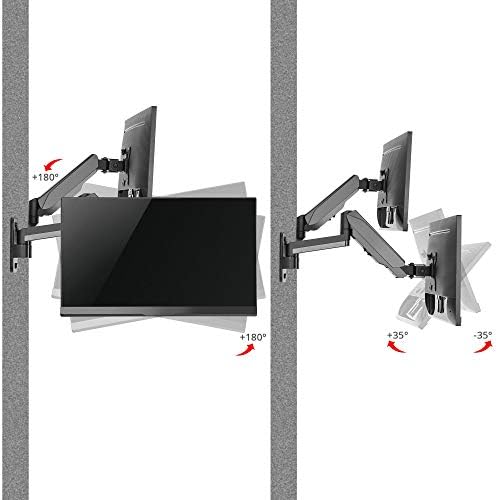 Montagem da parede do monitor de mola de alumínio SIIG - Telas para serviço pesado de 17 a 32 , até 19,8