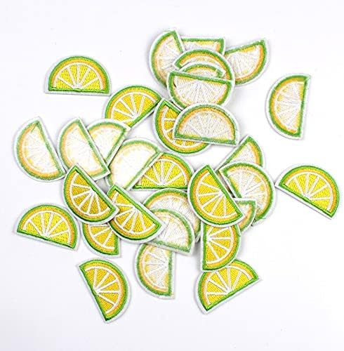 Yame 10pcs ferro em bordados limão manchas de frutas adesivos de tecido apliques distintivo de roupas