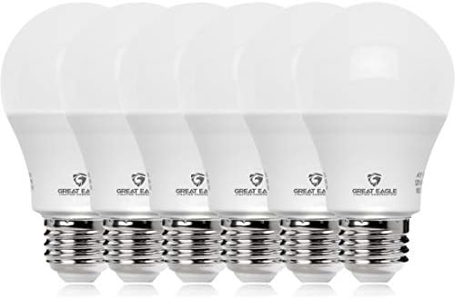 Great Eagle Lighting Corporation A19 Lâmpada LED, lâmpadas equivalentes de 60w, lâmpadas de LED brancas