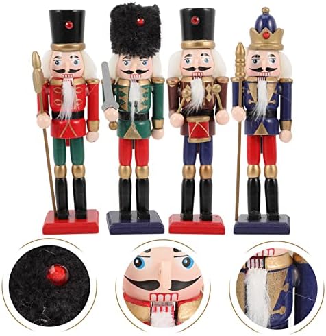 DIDISEAON Decoração de casa 4pcs natal quebra -nozes Puppet Woodcracker Decoração Presente do soldado Soldado Puppets