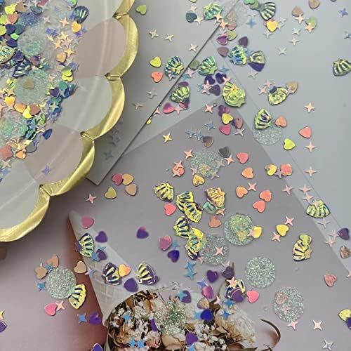 2000 peças sereia mar conchel glitter glitter pvc tabela confete para festas de aniversário de casamento