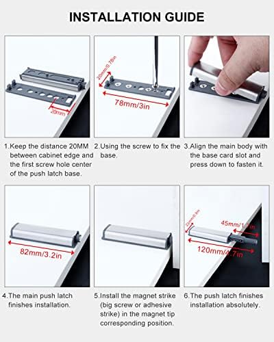 Trava de push magnética para armários jiayi 6 pack push para abrir o hardware do armário push touch trave da porta
