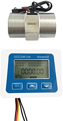 Medidor de fluxo digital portátil G1 1/2 Sensor de fluxo de água da turbina BRASS BSPP Água quente