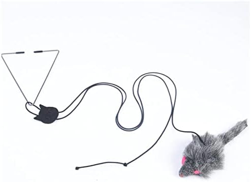 Oallk Toy Cat Toy Retentável Tipo de porta pendurada gato engraçado gato arranhando corda mouse gato brinquedo