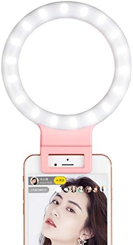 Luz de anel de selfie LED para telefones USB Charge preenche a luz de beleza ao vivo Lâmpada de vídeo