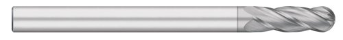 Titan tc98565 moinho de extremidade de carboneto sólido, comprimento extra longo, 4 flauta, nariz de