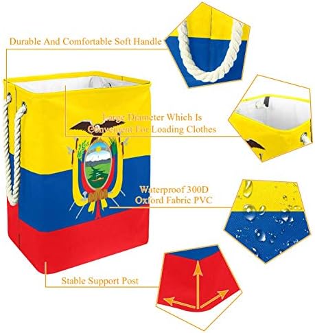 Bandeira inocente do Equador Bin Lavanderia dobrável para cesto para cesto de berçário e quarto de crianças