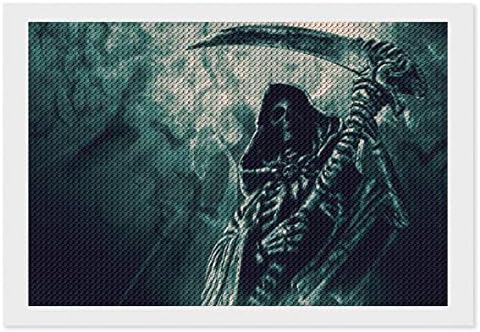 Kits de pintura de diamante de Reaper Sketal Reaper com capuz 5D DIY DIY FLILHA FILIZAÇÃO RETRO