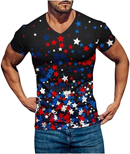 Plus Tamanho 4 de julho Tops For Men 2023 Independence Day T-shirts American Flag Print Holiday