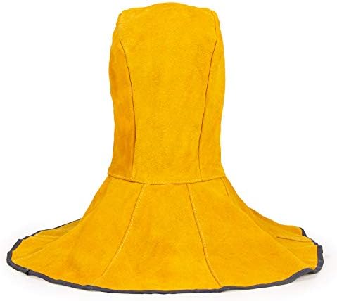 Yeswelder Golden Cowide Split Leather Solding Capé com cortina de ombro no pescoço - tampas de