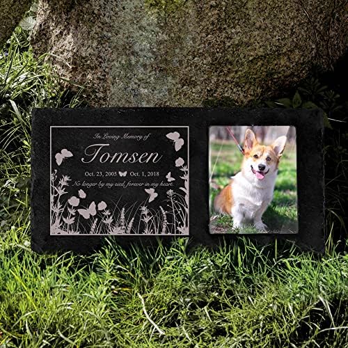 Fanery Sue Custom Pet Memorial Stones com imagem colorida, pedras de jardim de presentes para cães, marcadores