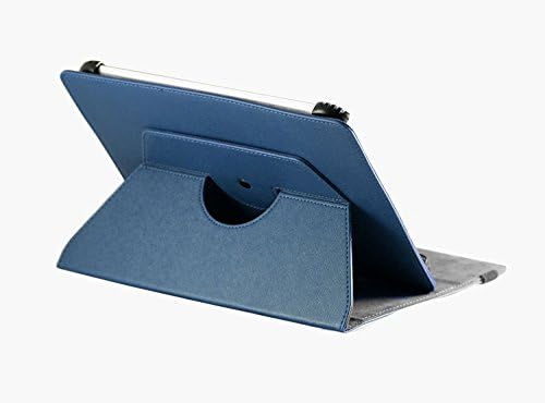Capa de capa de couro falsa azul da Navitech com 360 suporte de rotação compatível com o Celkon Diamond 4G Tab