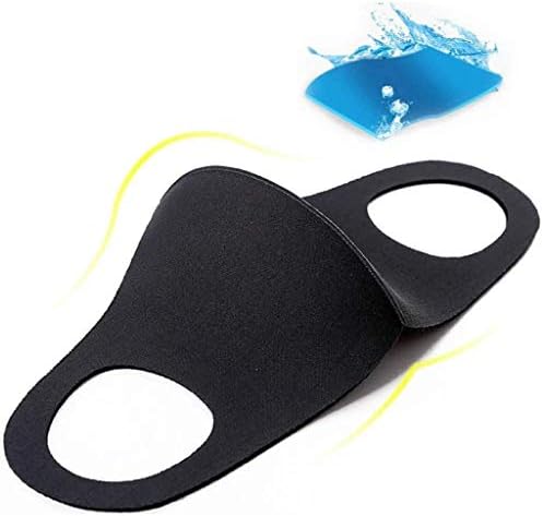Máscara facial para adultos máscaras de pano preto máscaras laváveis ​​de face gelo algodão de seda 3 dobrador