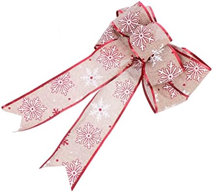 Operitacx 1pc tirha arco turlap ribbon robusta coroa de natividade ornamentos de Natal arcos decorativos