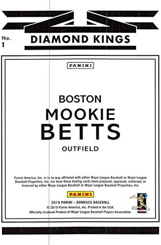 2019 Donruss Baseball 1 Mookie Betts Boston Red Sox Diamond King Panini Trading Card