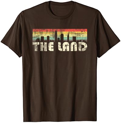 A camiseta terrestre Cleveland | Cle Skyline 70s Retro vintage