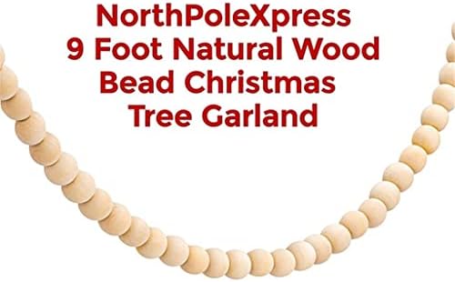 FSYSM 9 pés de madeira natural Garland de madeira de madeira Garland de Natal Perfect para fazenda rústica do