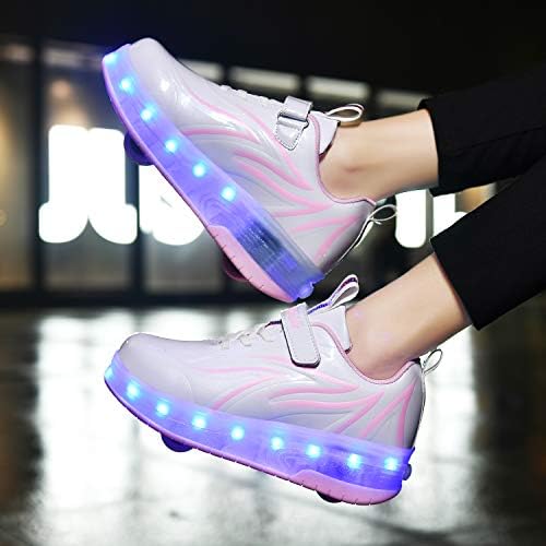 BFOEL Spider Roller Patins Sapatos iluminados com tênis esportivo led USB LED para meninos Aniversário de