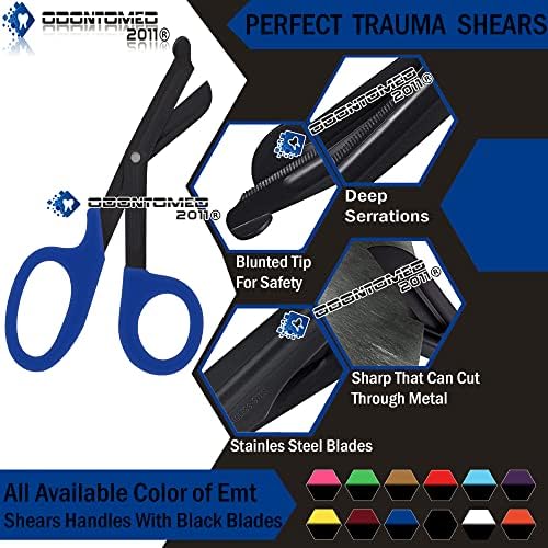 ODONTOMED2011 Premium Scissors com revestimento de fluoreto premium, EMT e trauma tesouras 2 pacote