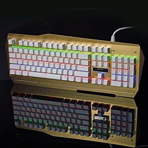 Alumínio USB tátil clicky kailh colorido llights de jogo teclado mecânico com interruptores azul kailh