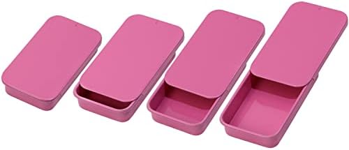 Mini skatista 4pcs 2,36 x1.34 x0.43 Recipientes de lata de tampa de tampa superior de mini-metal rosa fofos