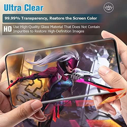 [2+2 pacote] Galaxy S21 Protetor de tela Ultra Glass e protetor de lente da câmera, vidro temperado de 9h,