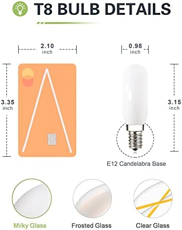 Lumilect Dimmable T6 LED Bulb 25W Candelabra equivalente LED 5000k Daylight Milky 200lm 2W T25 E12 Lâmpadas