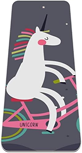Ndkmehfoj Unicorn Bicycle Ginástica Cinza Ginástica Mat Yoga Mat Pad Não deslizamento Perca peso Esporte