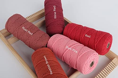 Cordão de macram de cinza rosa Noanta 3mm x 150 yards, cordão de algodão colorido, fio macram de corda macram