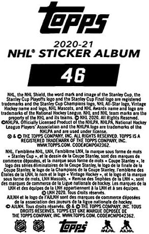 2020-21 TOPPS NHL Sticker 46 Charlie Coyle Boston Bruins Hockey Sticker Card