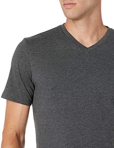 Essentials Men Slim-Fit de manga curta Camiseta em V, pacote de 2