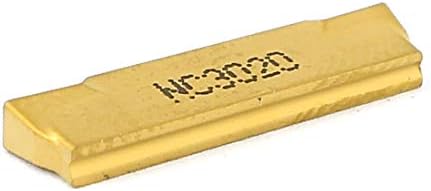 X-Dree NC3020 CNC Grooving Carboneto Inserir 16 mm de comprimento Amarelo para aço inoxidável (NC3020 Ranura de Carburo Ranurado CNC 16 mm de largo Amarillo para Acero Inoxidável