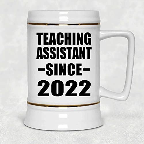 Designsify Teaching Assistant Desde 2022, caneca de 22 onças de caneca de caneca de cerâmica