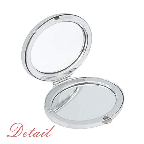 Olá, bela citação, espelho manual espelho oval portátil maquiagem de bolso