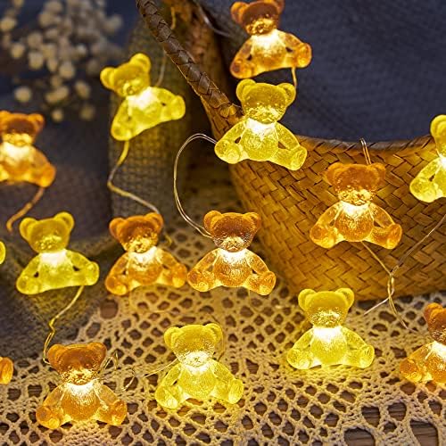 Urso Decorativo Fairy String Lights Cute Bear Décora Presentes para Garotas Mulher 8,5 pés 20Leds USB