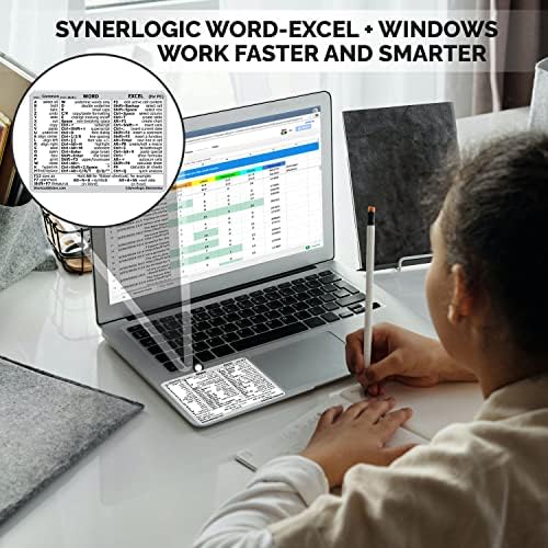 Windows SynerLogic + Word/Excel Referência rápida Guia de teclado adesivos de teclado, vinil sem resíduos