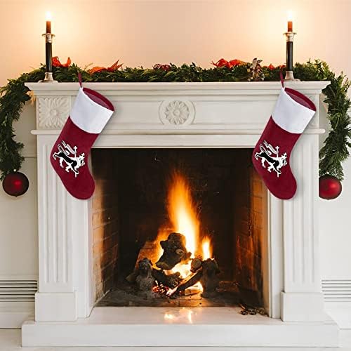 Judah Rasta Lion Funny Christmas meia com meias de natal de punho curto para lareira pendurada na decoração de férias